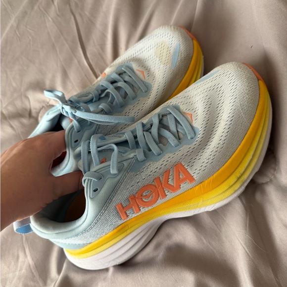 Hoka Sky Blue and Sun Yellow Sneakers - Picture 2 of 4